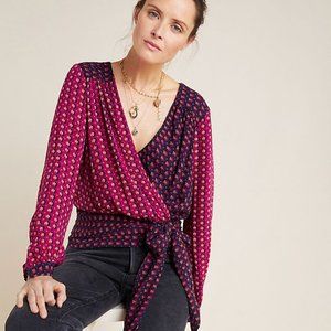 nwt Anthropologie Lisa Puff-Sleeved Blouse